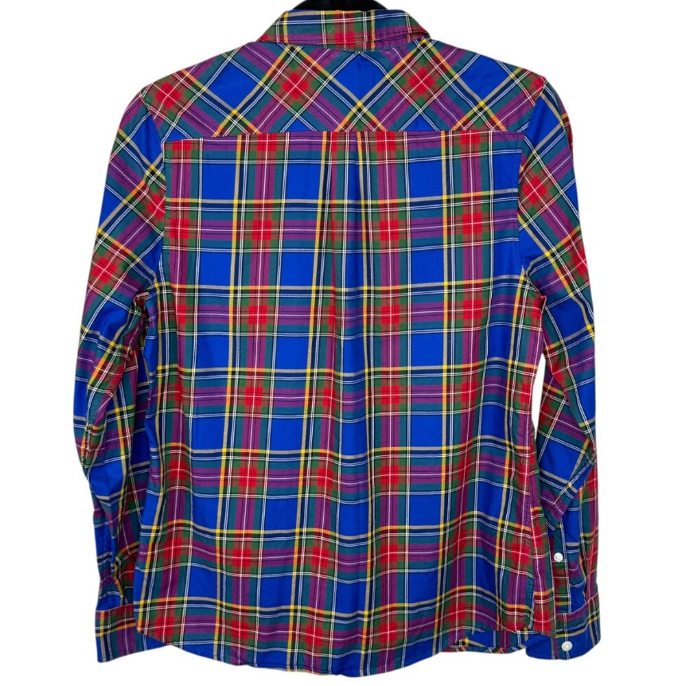 Untuckit for her Sadie blue with red & green plaid button down shirt Size 8 - Picture 2 of 11
